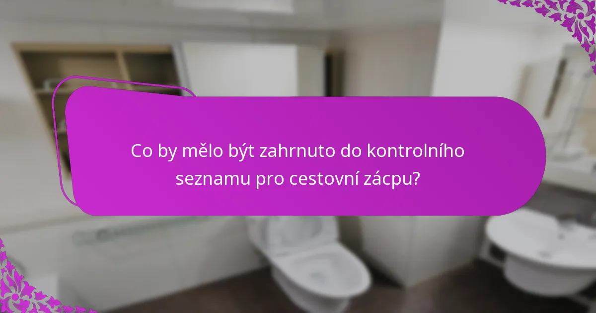 Co by mělo být zahrnuto do kontrolního seznamu pro cestovní zácpu?