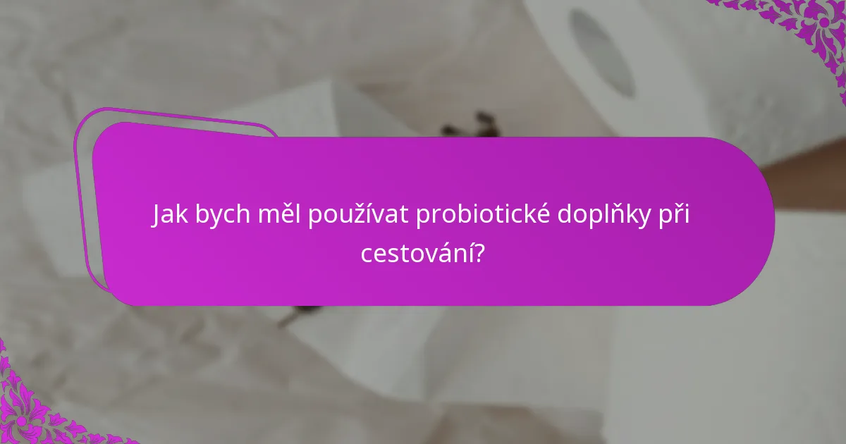 Jak bych měl používat probiotické doplňky při cestování?