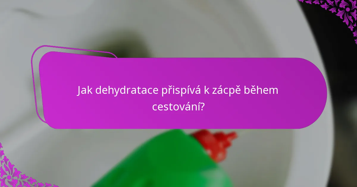 Jak dehydratace přispívá k zácpě během cestování?