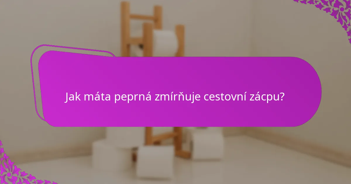 Jak máta peprná zmírňuje cestovní zácpu?