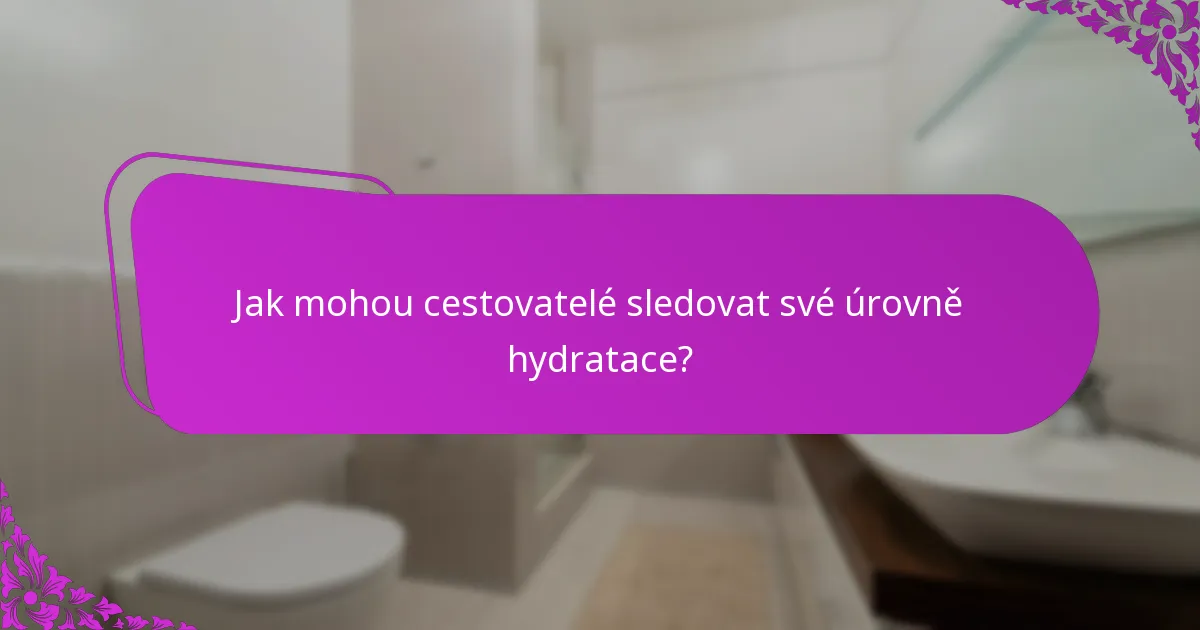 Jak mohou cestovatelé sledovat své úrovně hydratace?