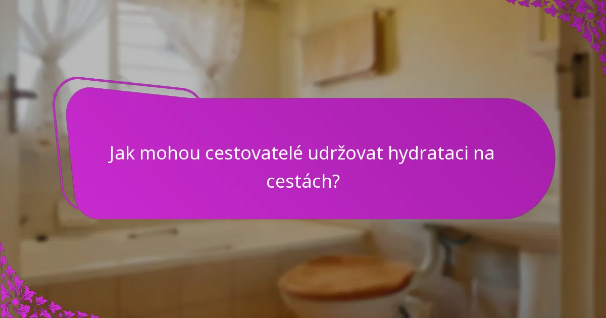 Jak mohou cestovatelé udržovat hydrataci na cestách?