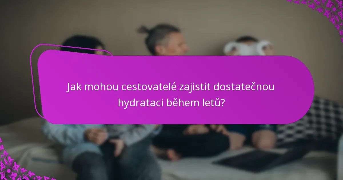 Jak mohou cestovatelé zajistit dostatečnou hydrataci během letů?