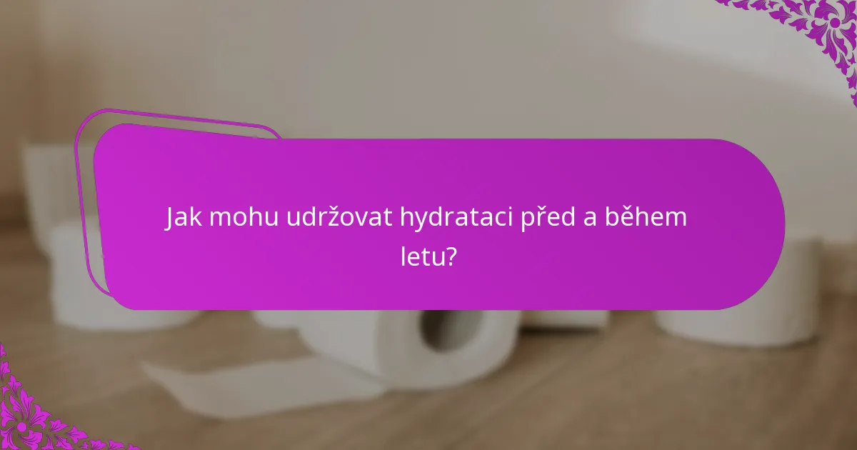 Jak mohu udržovat hydrataci před a během letu?