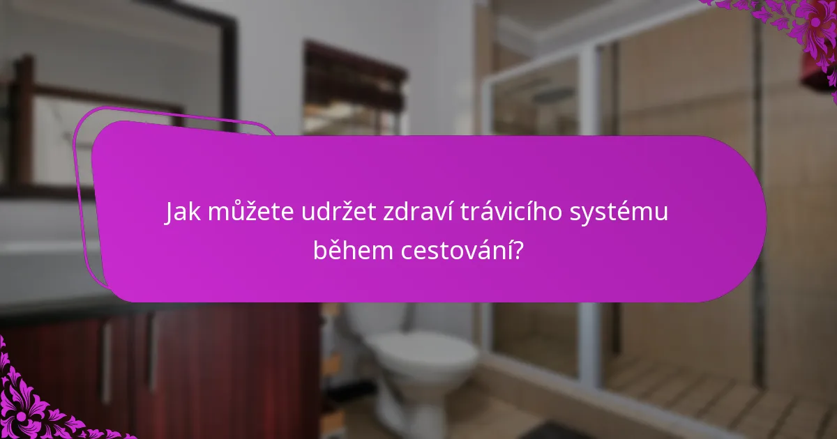 Jak můžete udržet zdraví trávicího systému během cestování?