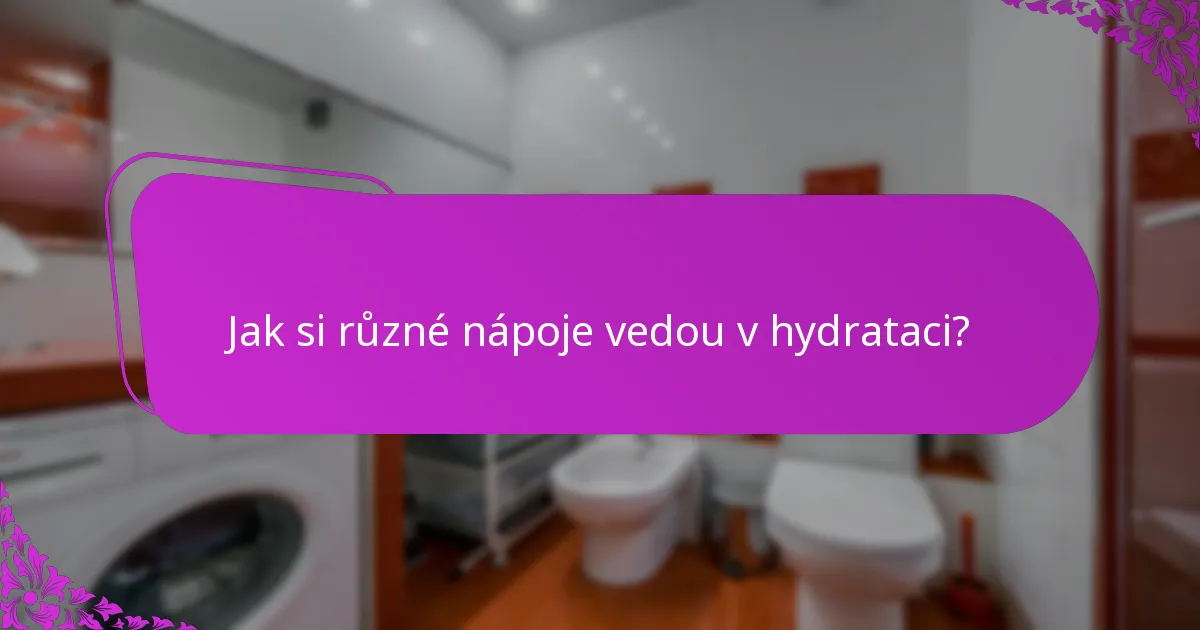 Jak si různé nápoje vedou v hydrataci?