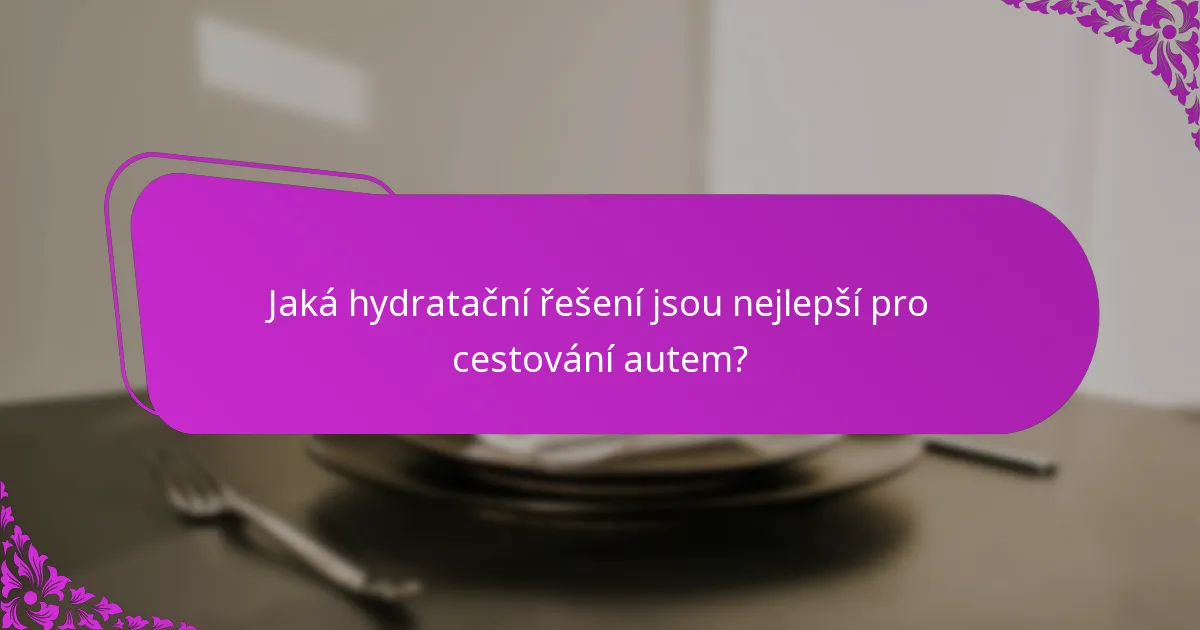 Jaká hydratační řešení jsou nejlepší pro cestování autem?