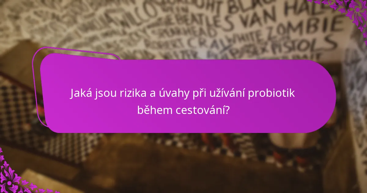 Jaká jsou rizika a úvahy při užívání probiotik během cestování?