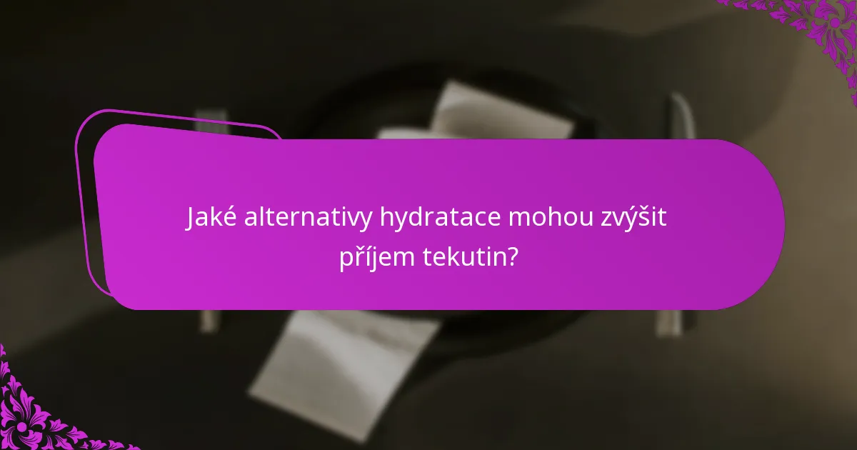 Jaké alternativy hydratace mohou zvýšit příjem tekutin?