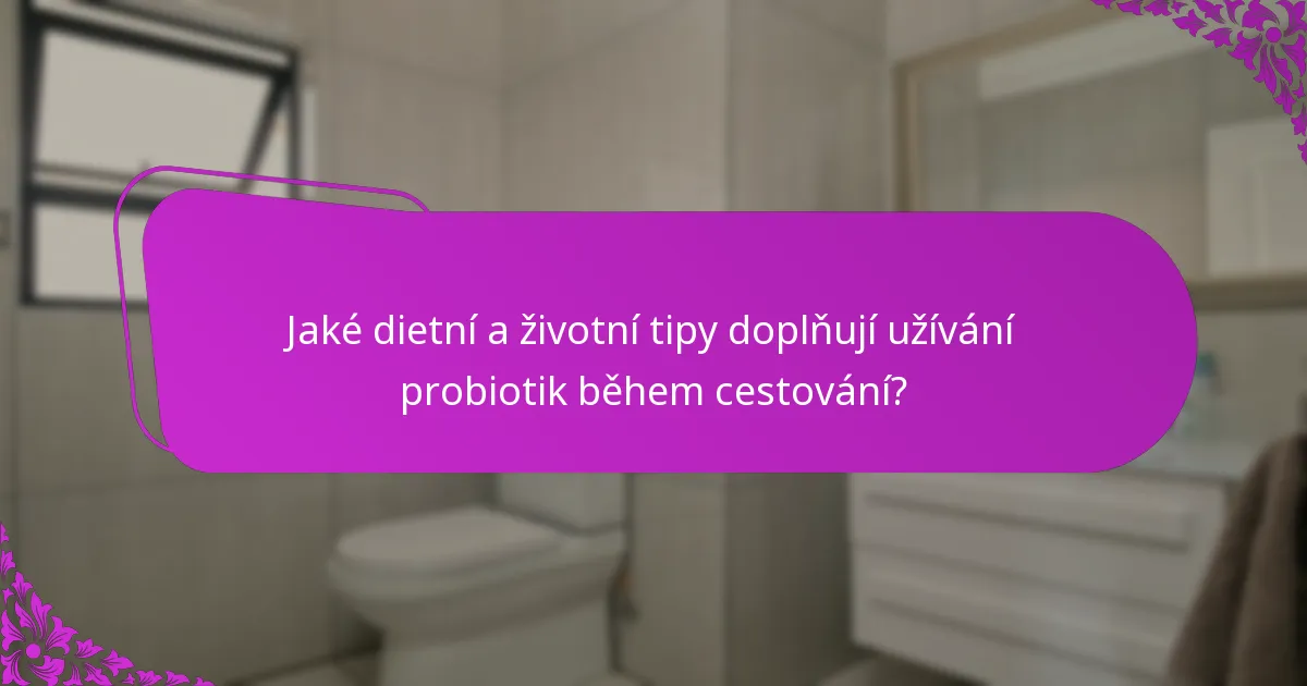 Jaké dietní a životní tipy doplňují užívání probiotik během cestování?