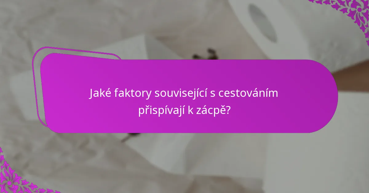 Jaké faktory související s cestováním přispívají k zácpě?