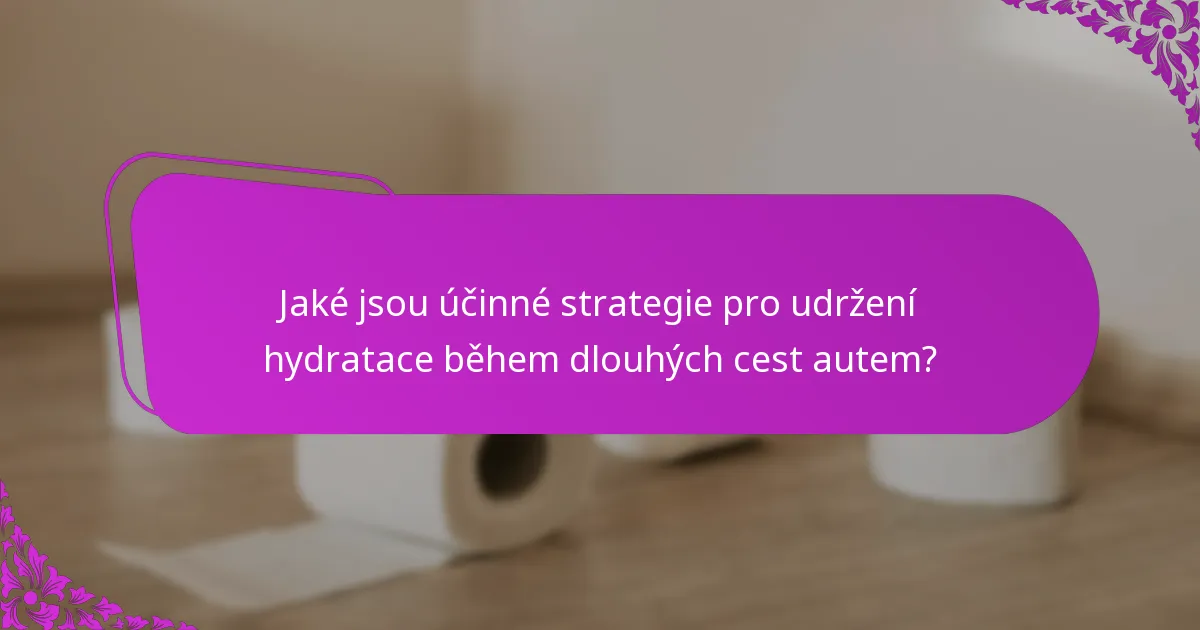 Jaké jsou účinné strategie pro udržení hydratace během dlouhých cest autem?