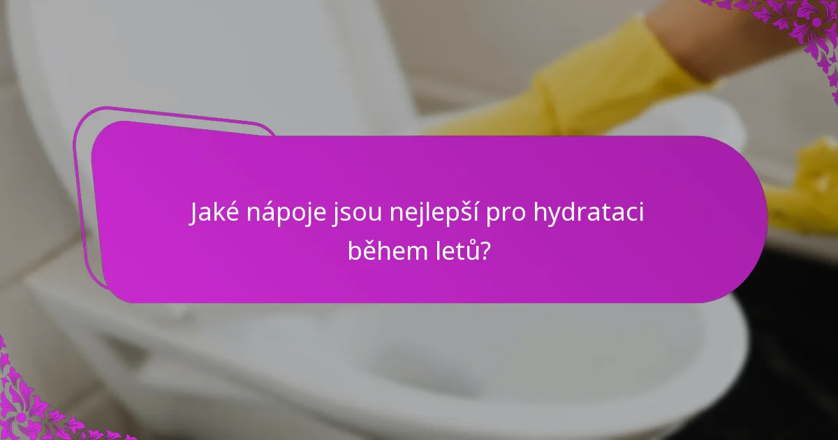 Jaké nápoje jsou nejlepší pro hydrataci během letů?