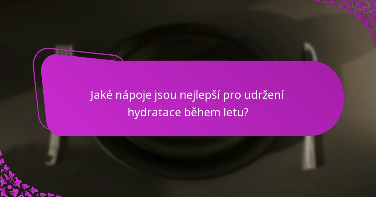Jaké nápoje jsou nejlepší pro udržení hydratace během letu?