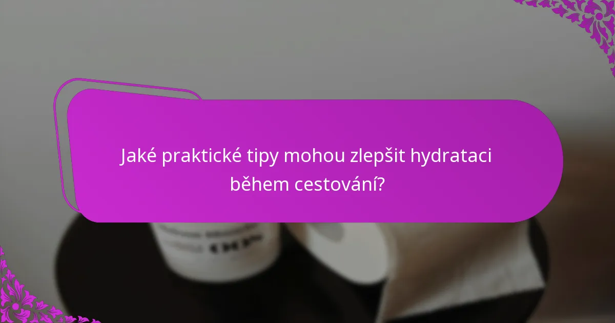 Jaké praktické tipy mohou zlepšit hydrataci během cestování?