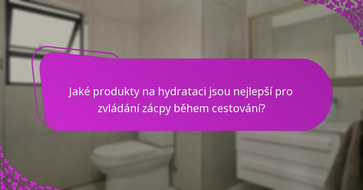 Jaké produkty na hydrataci jsou nejlepší pro zvládání zácpy během cestování?