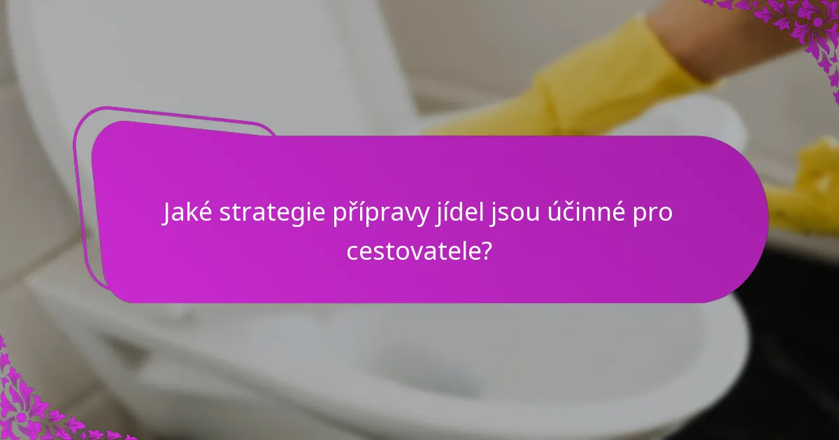 Jaké strategie přípravy jídel jsou účinné pro cestovatele?