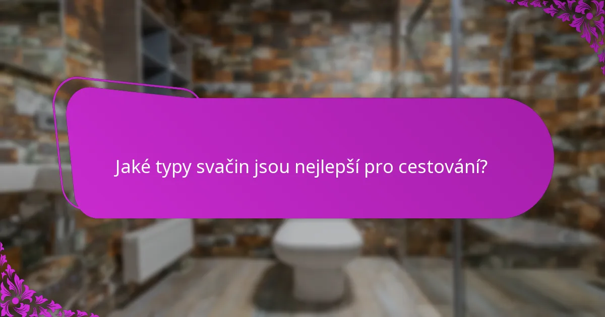 Jaké typy svačin jsou nejlepší pro cestování?