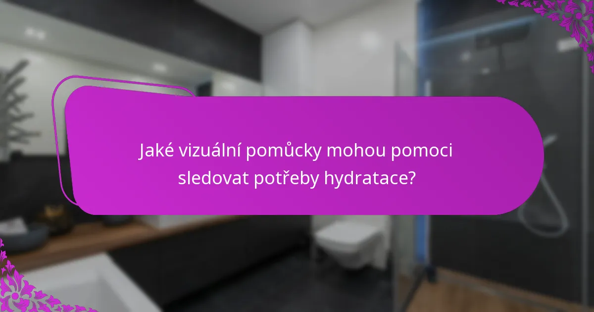 Jaké vizuální pomůcky mohou pomoci sledovat potřeby hydratace?