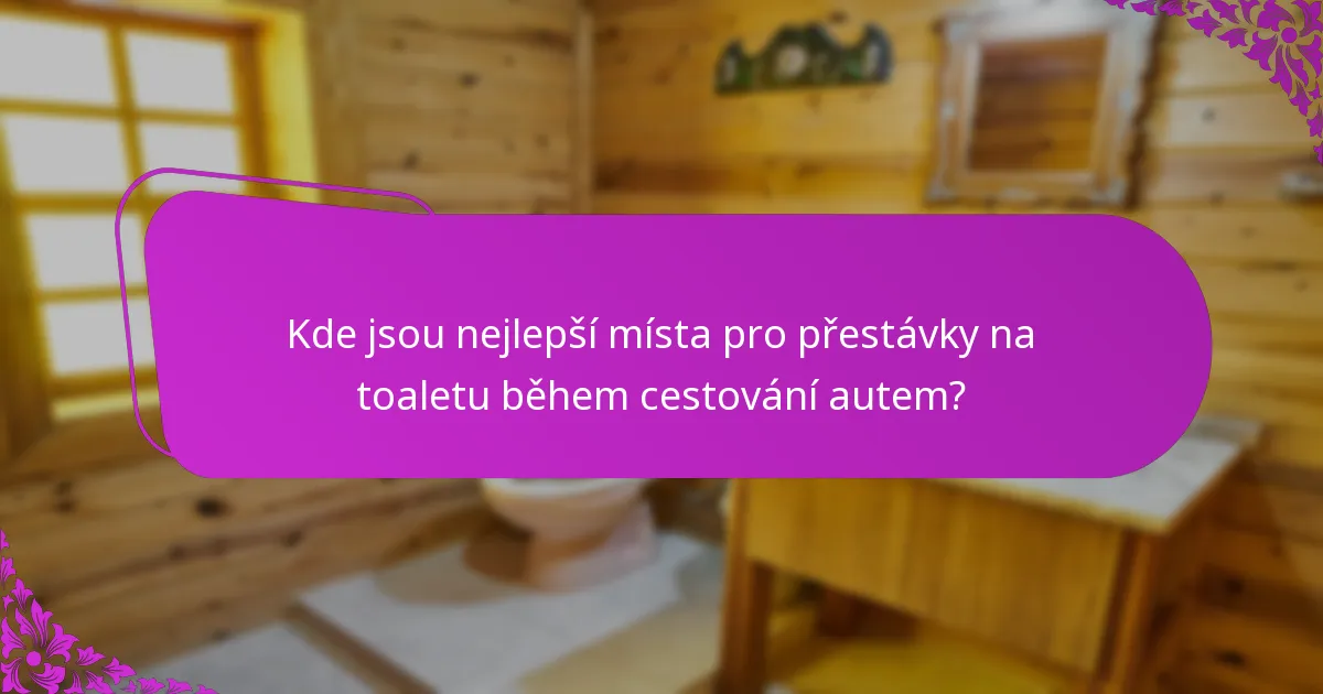 Kde jsou nejlepší místa pro přestávky na toaletu během cestování autem?