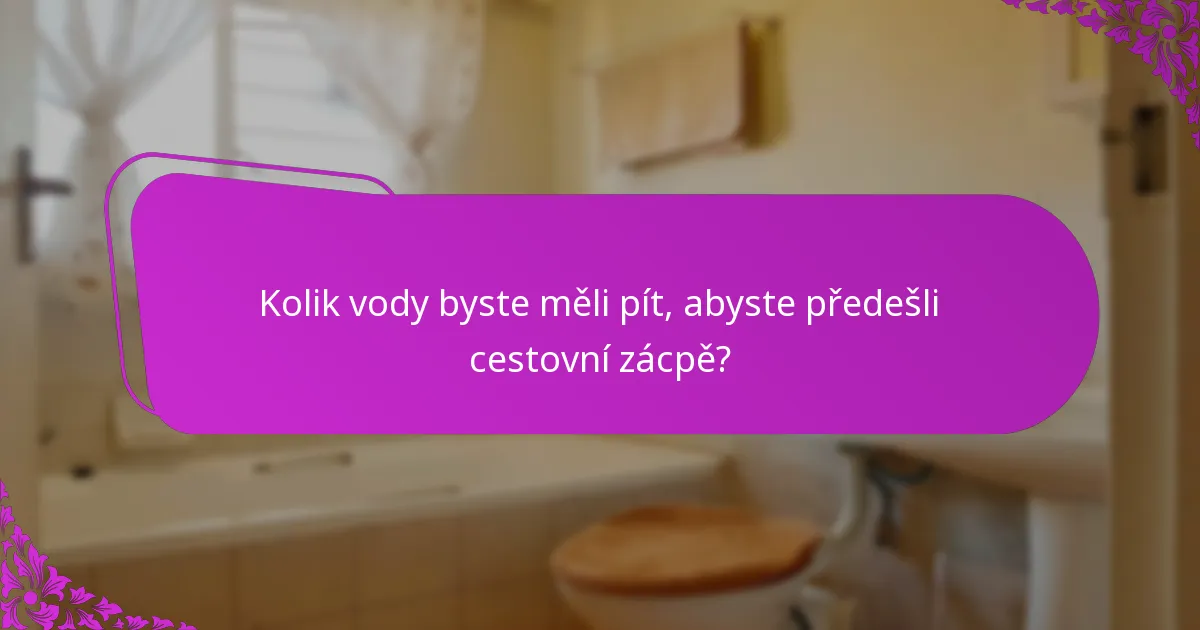 Kolik vody byste měli pít, abyste předešli cestovní zácpě?