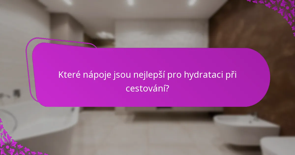 Které nápoje jsou nejlepší pro hydrataci při cestování?