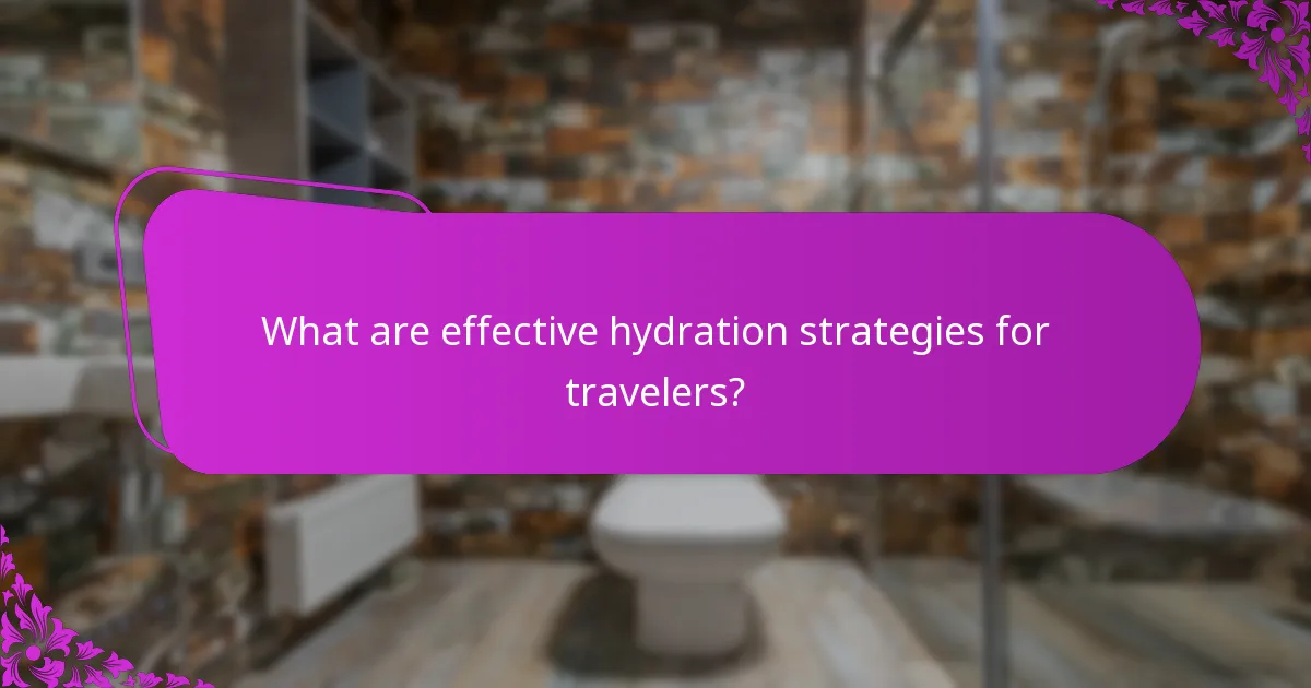 Jaké jsou účinné strategie hydratace pro cestovatele?